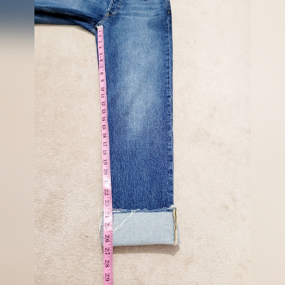 GAP Cheeky Straight High Rise Jeans Women’s 30 Tall Button Fly Cuffed Stretch - Picture 10 of 14